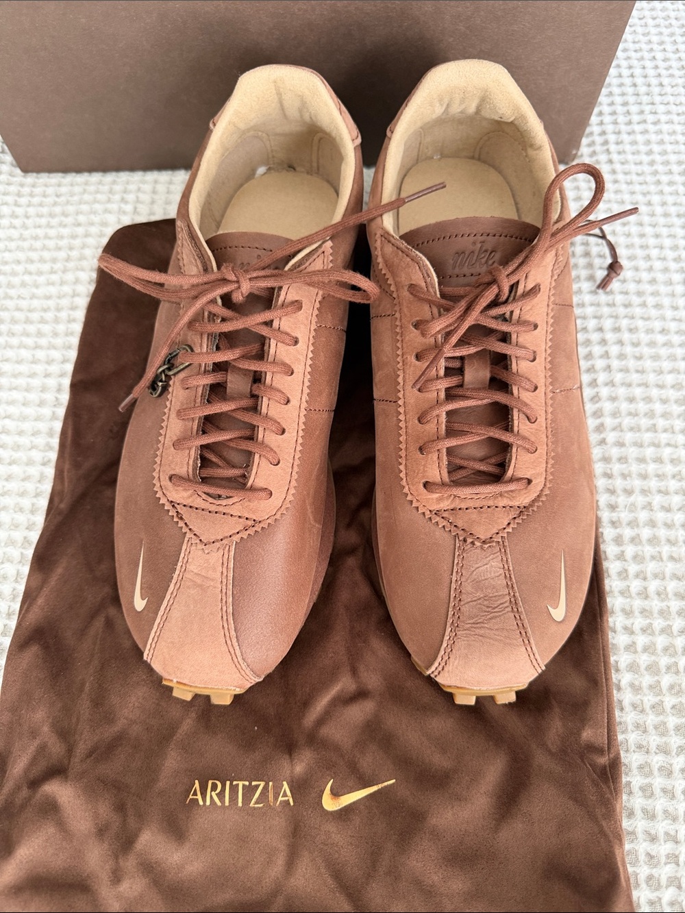 Nike Brown Leather Low-Top Sneakers